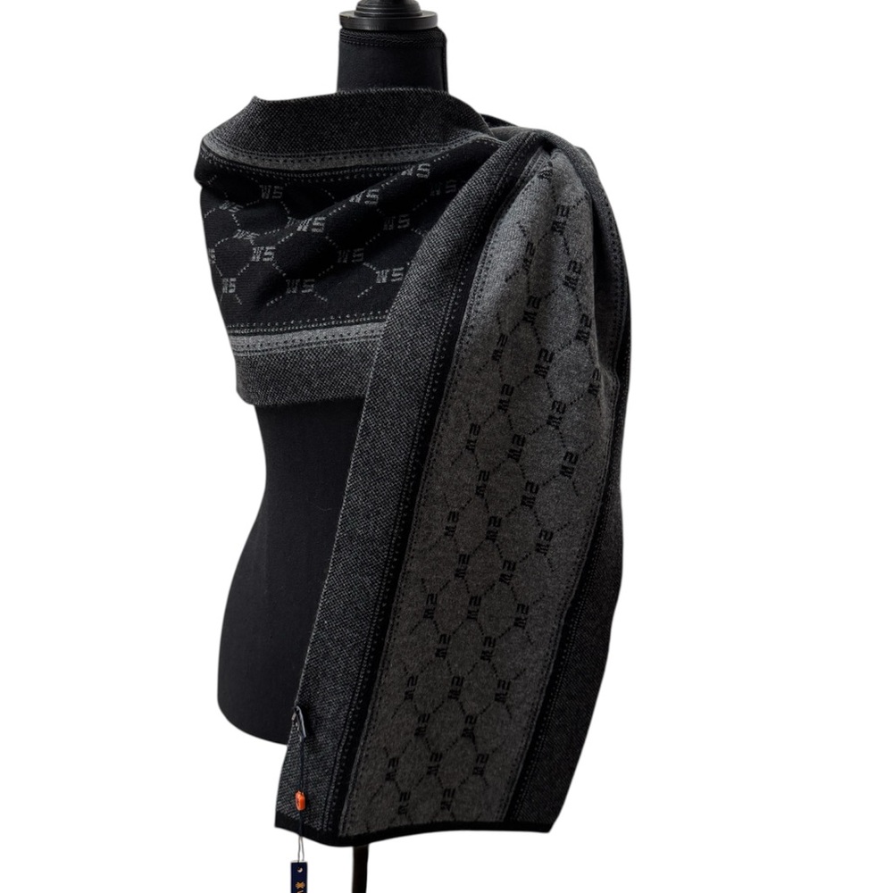 Elegant Black and Gray Men's Scarf